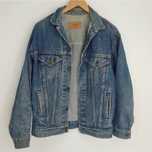 Levi's Vintage Jean Trucker Jacket Pockets USA Classic Coat Blue Size XL